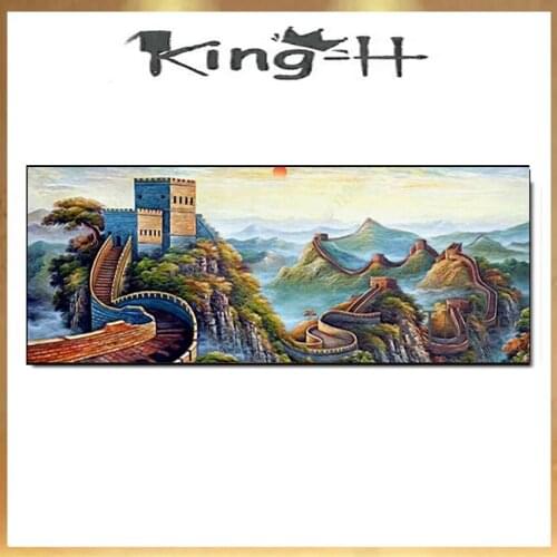 Excellent Artist Hand-painted Abstract The Great Wall Oil Painting on Canvas Beautiful Colors Abstract Great Wall Oil Painting