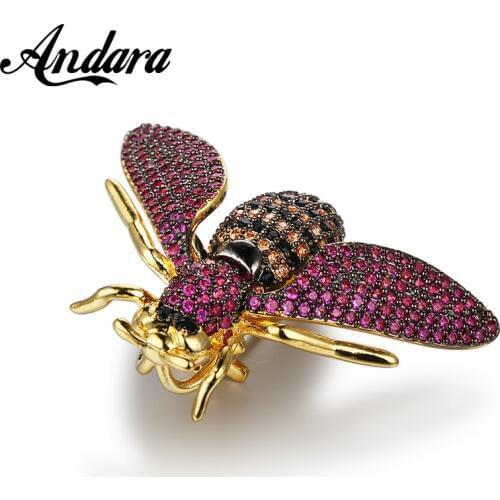 Hot Sale Good Quality Alloy Bee Insect Zircon Necklace Pendant for Women Fashion Jewelry Brincos