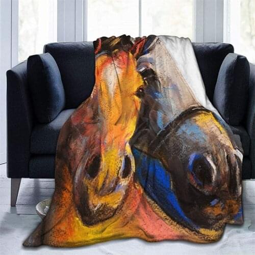 Portrait Of Horses Navajo Cubre Throw Blanket 3D Print Sherpa Super Comfortable Nordic Manta Sonic