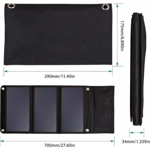 Hot 21W 5V Sunpower Portable Solar Charger For MP/Power Bank Solar Panel Battery Charger Dual USB Output 2PCS/Lot Free Shipping