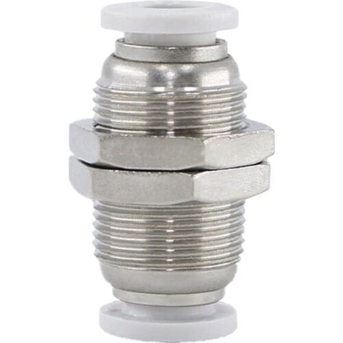 Straight-through through plate, two-way quick plug pneumatic PM4 6 8 10 12 16mm air pipe connector