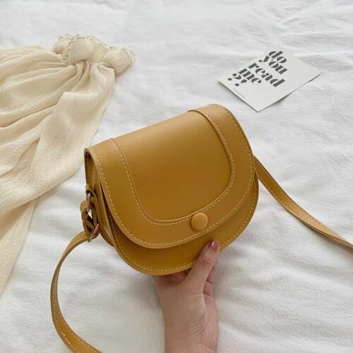 Simple Crossbody Bag For Women New PU Leather Shoulder Bag Semicircle Saddle Bag Pure Color Messenger Bag Small Lady Purse bolsa
