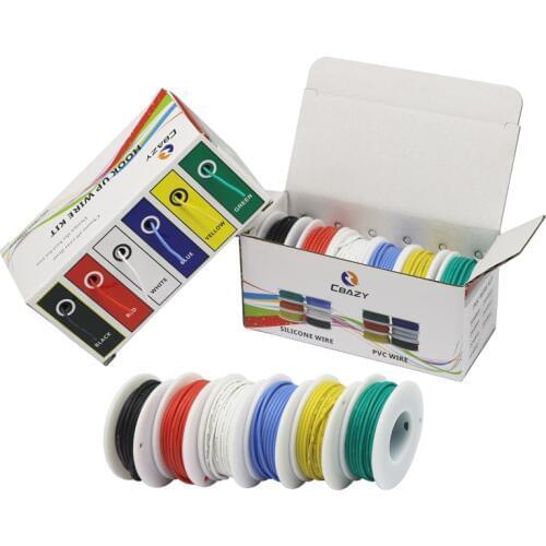 30/28/26/24/22/20/18awg 6-color flexible silicone wire tinned copper wire (6-color hybrid twisted wire kit) wire and cable DIY