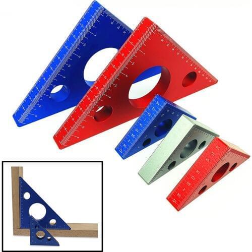 Right Angle Ruler Mini Pocket Square Woodworking Triangle Ruler Height Measuring Gauging Metric Inch Height Ruler Square Tool