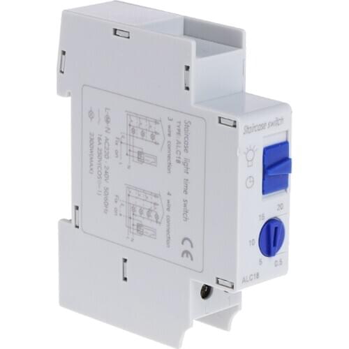 Din rail Staircase Lighting Timer Switch timer relay 220VAC 16A used for corridor lighting ALC18
