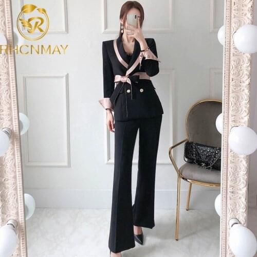 Женские деловые брючные костюмы RHCNMAY China At AliExpress