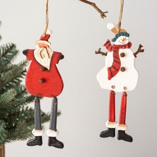 Christmas wooden old man snowman pendant Christmas tree wooden pendant accessories Christmas decorations
