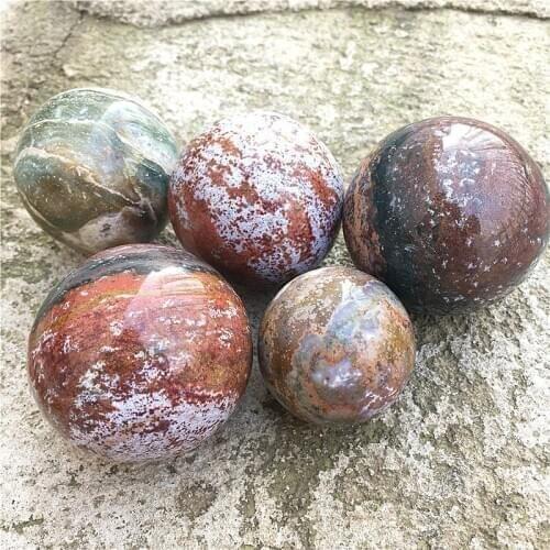 Ocean Jasper Ball Natural Stones Quartz Minerals Crystals Healing Reiki Gems Sphere Feng Shui Home Decoration