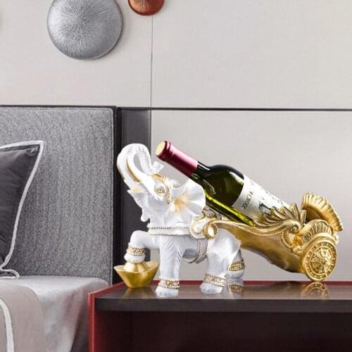 Nordic Creative Animal Elephant Wine Rack Resin Crafts Storage Decoration Home Adornment Desktop Personality Sculpture Ornaments