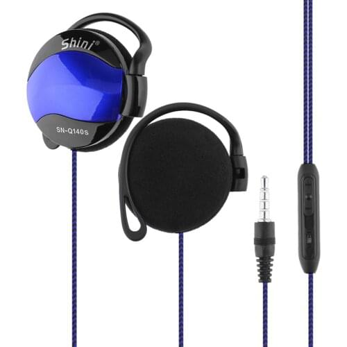 SN-Q140S 3.5mm Wired Headsets Sport Headphone Ear-Hook Headset Line Control Volume Earphone with Mic for Phone