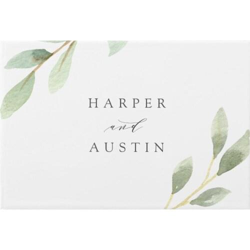 Floral Wedding Guestbook,Personalized Greenery Wedding Guest Book,Green Foliage Botanical Wedding Guest Book,Wedding Photo Album