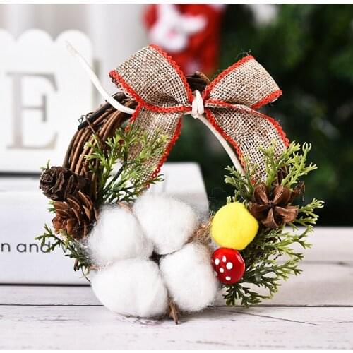 10cm Diameter Christmas Decor Creative Mini Christmas Wreath Diy Christmas Tree Hanging Christmas Tree Wooden Wooden Hoop