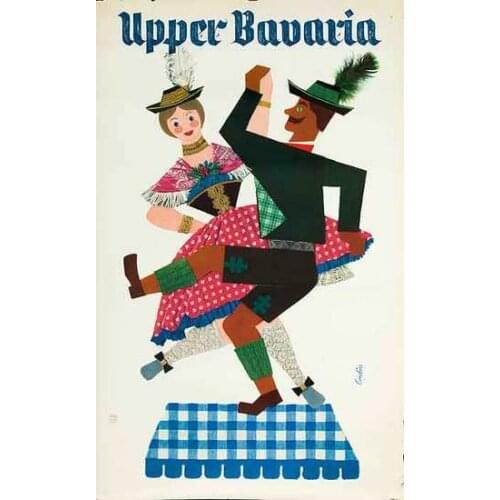 Upper Bavaria Dance Germany Travel Ad Landscape Beauty View Retro Vintage Poster Canvas Painting Wall Art Home Posters Decor