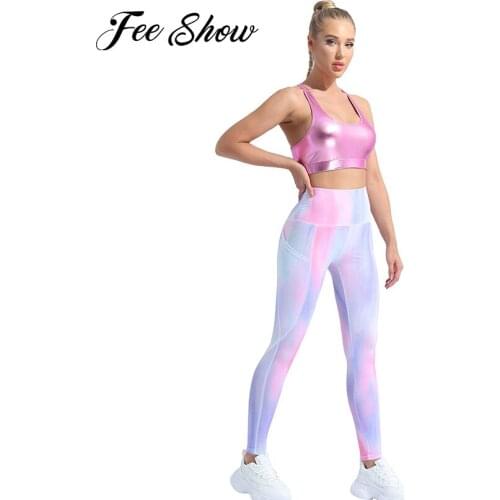 Women Summer Clothes Sport Set Tracksuits Sleeveless Mesh Back Running Crop Top with High Waist Fitness Leggings Yoga Sport Suit