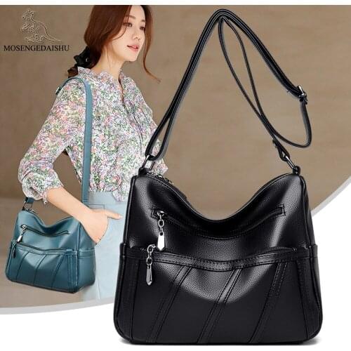 Ladies Fashion Crossbody Bags for Women 2021 High Capacity Genuine Leather Shoulder Bag Handbag Female Casual Messenger Bags Sac