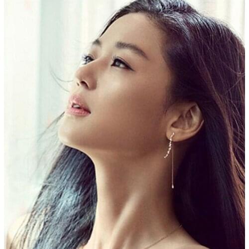 S925 Sterling Silver Jewelry with Fashion Long Style Rhinestone Earrings for Fashion Female Gifts Wholesale