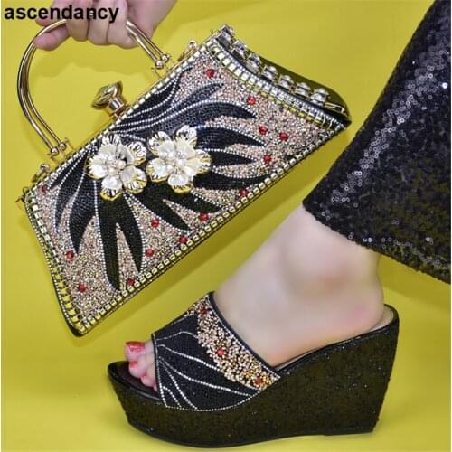 Ladies dress shoes wedding shoes ladies bride Italy ladies party laces rhinestone bags platform shoes