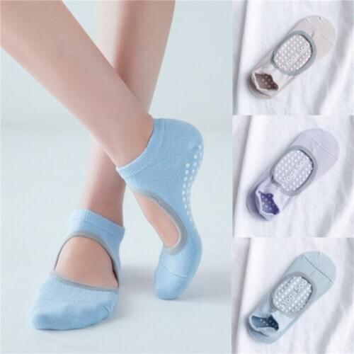 Women High Quality Pilates Socks Anti-Slip Breathable Backless Yoga Socks Ankle Ladies Ballet Dance Sports Socks For Fitness Gym