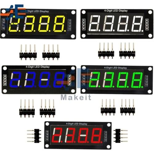 0.56 inch 0.56" TM1637 4-Digit 7 Segments Digital Tube Clock Module 4 Bits Double Dots LED Display Screen Board for Arduino