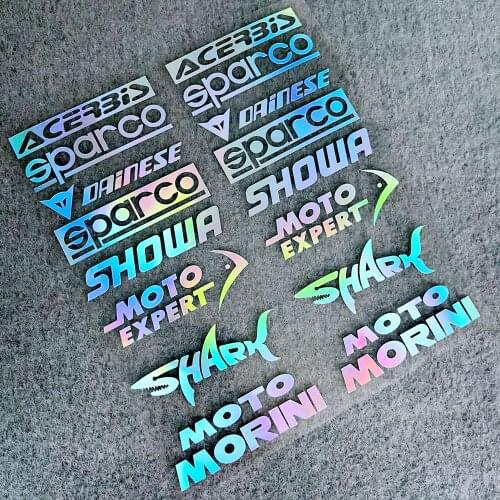 1 Set Of Reflective Motorcycle Side With Bicycle Helmet Stickers Car Styling Vinyl Stickers For Yamaha Honda Kawasaki SHARK MOTO