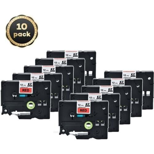 10pcs 12mm Tze431 tze tape Black on Red Laminated Label Tape Cassette Cartridge ribbon for p-touch label printers Tze-431 tze431