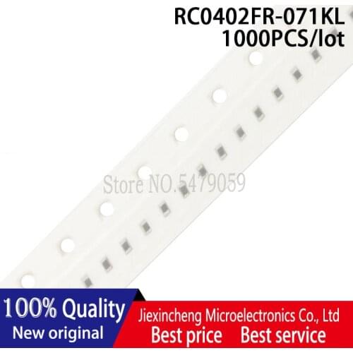 1000pcs) 0402 1KΩ(1001)±1% 1K ohm 1/16W SMD RC0402FR-071KL CHIP Resistor