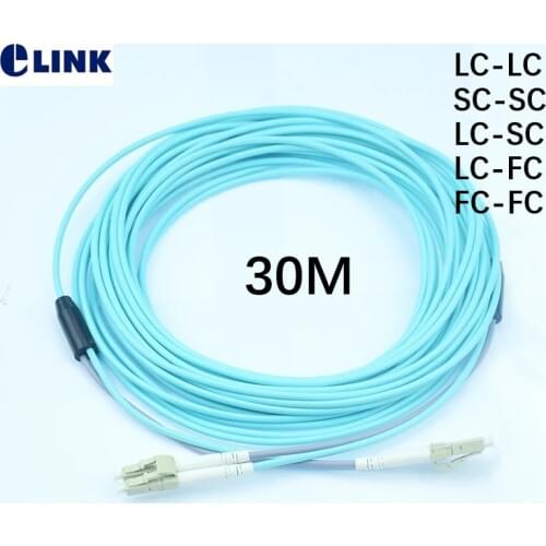 2pcs 30mtr OM3 Armored PatchCord 2 fiber SC-SC LC-LC LC-SC LC-FC armored ftth jumper 2 core optical fibre MM cable duplex ELINK