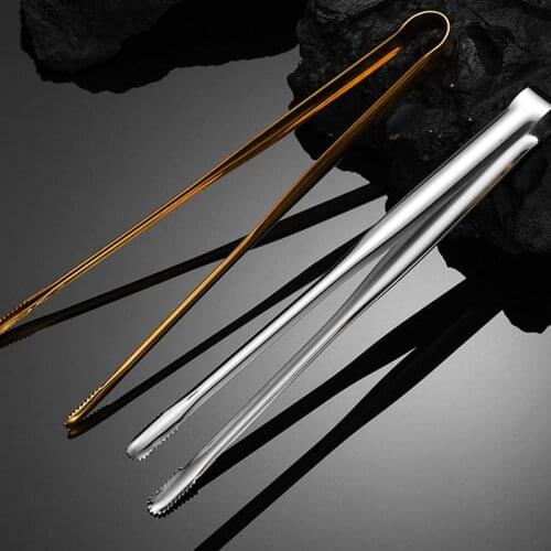 2pcs Japanese Style Stainless Steel Food Clips Steak Tongs Barbecue Clamp Fried Fish Bread Serving Tong Kitchen Tools