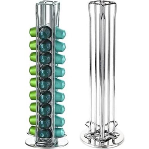2021 Band 40 Capsules Coffee Pod Stainless Dispensing Tower Stand Fits for Nespresso Shelve Cafe Storage Rack Holder