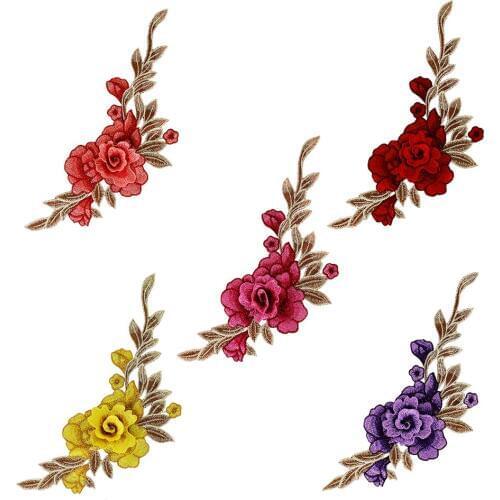 3D Flower Embroidered Applique Lace Motif Patches Dress Decorated Embellishment Scrapbooking Badges Craft