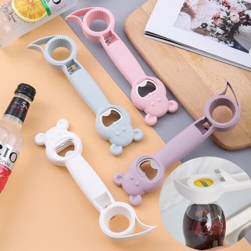 4in1 2021 Beer Opener Best Can Opener Kitchen Tools Professional Handheld Manual Bottle Portable Bear Shape Corkscrew Jar Opener