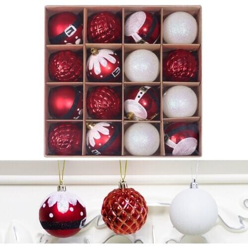6cm/16pcs christmas ball ornament Christmas tree colorful balls christmas tree decorations for homependant box