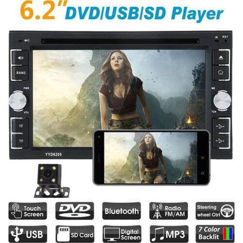 Universal 2 din Car Bluetooth Player Radio 2din Android with Rear View Camera 6.2" Touch Screen Video MP5 Player Car DVD Player