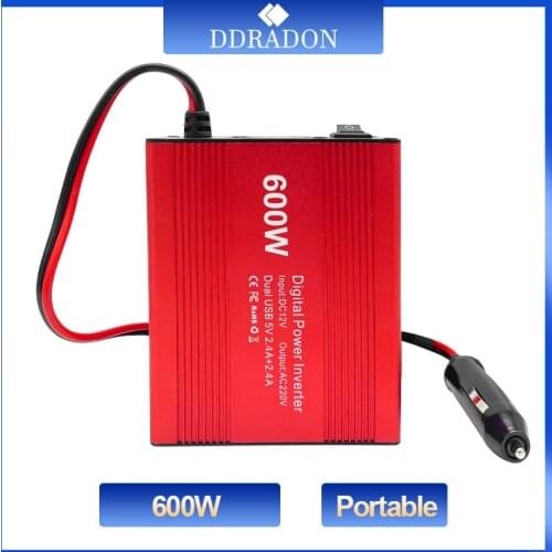 600W Car Power Inverter 12V 220V and AC 110v Auto Converter Transformer Power Converter Modified Sine Wave Universal Socket