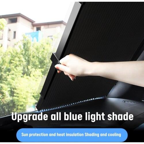 Car Sunshade Cover Windshield Cover Retractable Car Windshield Sun Shade Protector Cover Sunscreen Insulation Sunshade Curtain