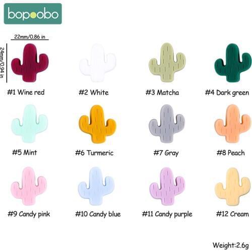 Bopoobo 5PCS Food Grade Silicone cactus Chewable Silicone Teething Rodent BPA free baby teether Baby Teething Infant Toys