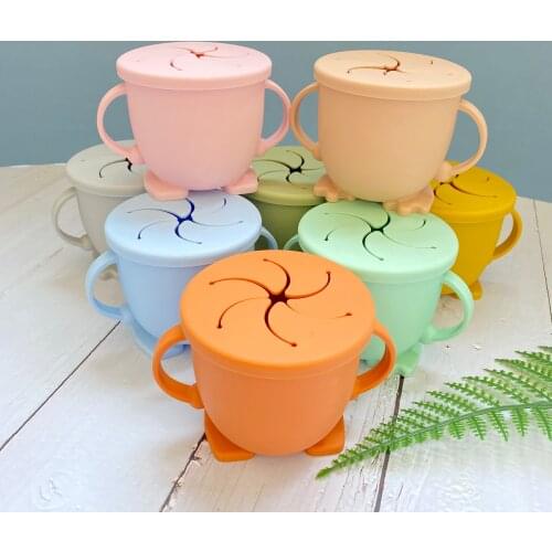 BPA Free Baby Feeding Cups Kids Silicone Snack Cup For Toddlers & Kids With Silicone Baby Trainer Cup