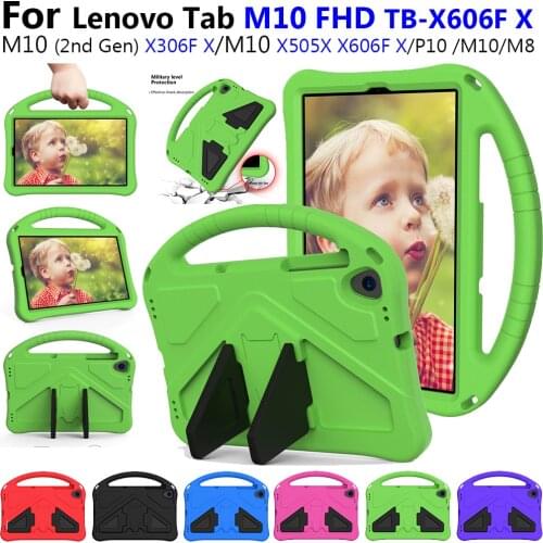 EVA Cover For Lenovo Tab M10 FHD Plus TB-X606F M10 TB-X505F TB-X605F P10 TB-X705F/L Case Foam Kids Safe Shockproof Stand Tablet
