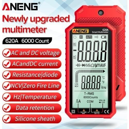 ANENG 4.7inch AC/DC Digital Multimeter Ultraportable True-RMS Multimeter Auto-Ranging Multi Tester with Amp Volt Ohm Capacitance