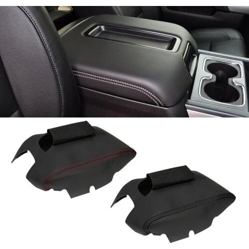 For Chevrolet Chevy Silverado GMC Sierra 2014 2015 2016 2017 2018 Microfiber Leather w/ Sponge Center Console Armrest Cover Trim
