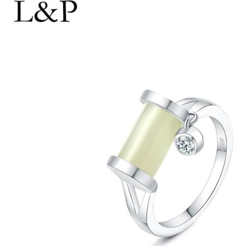 Elegance Fashion Natural Jade Ring For Lady 2019 Authenic 925 Sterling Silver Silver Fine Jewelry For Wedding Engagement Gift