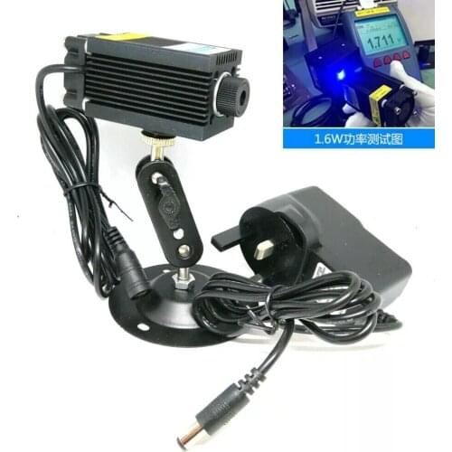 Focusable Powerful 450nm 1.6W Blue Laser Dot Module 1600mW Diodes 12V Power Locator Holder Engraving Lasers