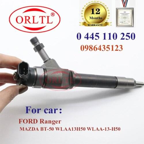 ORLTL New 0445110250 0986435123 0 445 110 250 Diesel Fuel Injector For Ford-Ranger Mazda-BT-50 VOLVO 30637375 30731567 30750283