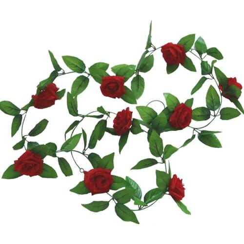 Artificial Flowers Rose Rattan Fake Flower Hanging Roses Vine Simulation Plants Leaf Vine For Home Garden Wedding Decor Flower