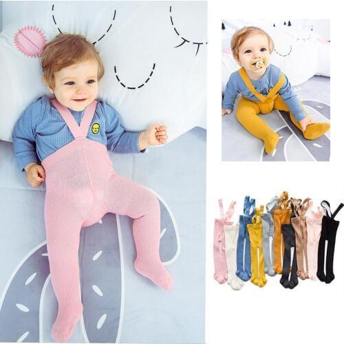 2020 New Born Baby CottonPantyhose Newborn Baby Pants High Waist Cross Belt Baby Leggings Boys Girls Pants Kids Stockings