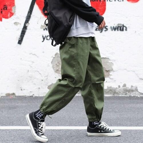 2021 Fashion Men Cargo pants Loose Solid color Leisure Mens pants Hip Hop Street attire Sports Mens long pants Size M-3XL