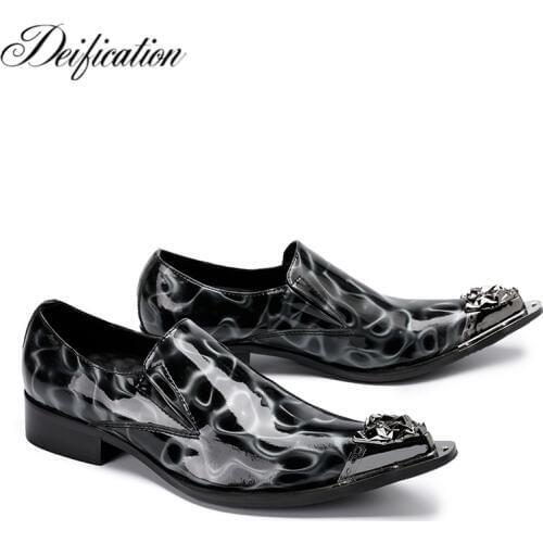 Deification Color Printed Wedding Shoes Pointed Toe Loafers Italian Casual Luxury Office Brogues Oxfords Formal Shoes for Man