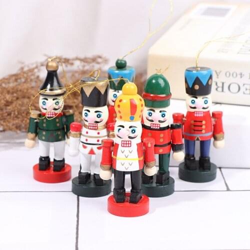 New Year Decor Kids Doll 1Pcs 6cm Wooden Nutcracker Soldier Merry Christmas Decoration Pendants Ornaments For Xmas Tree Decor
