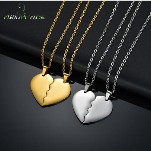 Nextvance Simplicity Neclace Stainless Steel Heart Pendant Necklace Gold Lover Couple Lady Girl Party Gift
