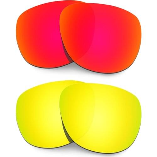 HKUCO Polarized Replacement Lenses For Crossrange R Sunglasses Red/Gold 2 Pairs